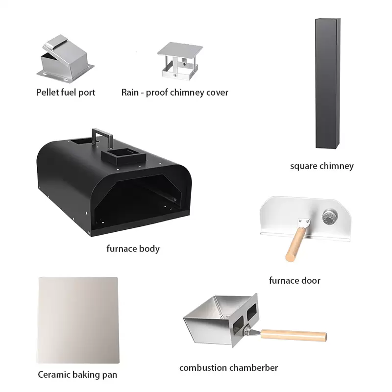 فرن بيتزا من الحديد الزهر محمول في الهواء الطلق