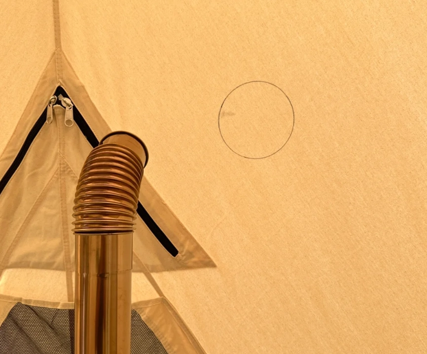 كيفية تركيب أنبوب مدخنة على موقد خيمة قماشية