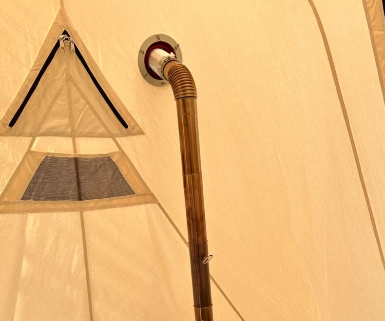 كيفية تركيب أنبوب مدخنة على موقد خيمة قماشية