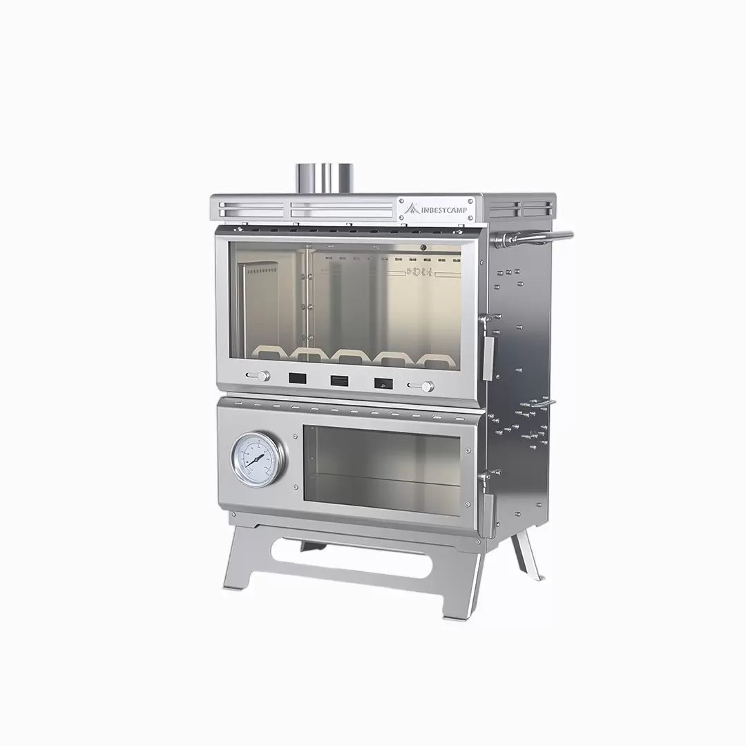 موقد تخييم متعدد الوظائف مصنوع من الفولاذ المقاوم للصدأ، مصمم للطهي الخارجي المعياري