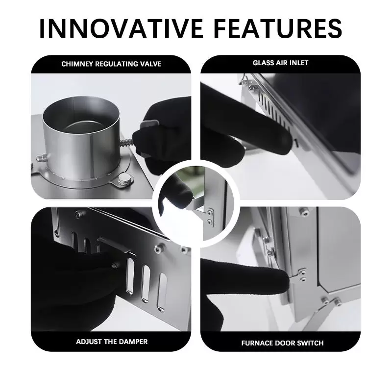 موقد حطب قابل للطي للتخييم الشتوي